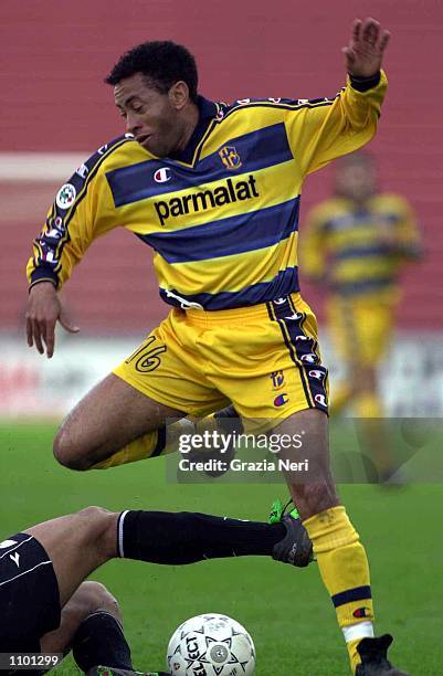 Junior of Parma in action during the Serie A 23rd Round League match between Udinese and Parma played at the Friuli Stadium Udine Italy. DIGITAL...