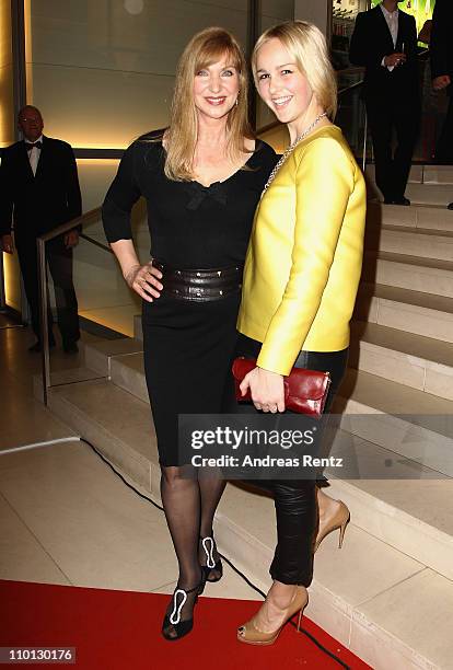 Sabine Kaack and Esther Seibt attend the 'Deutscher Hoerfilmpreis 2011' at the Atrium Deutsche Bank on March 15, 2011 in Berlin, Germany.