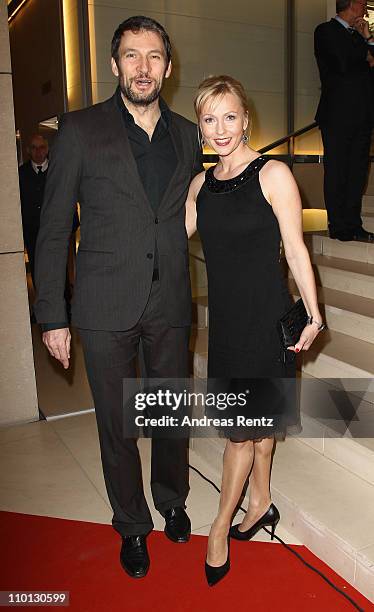 Dieter Bach and partner attend the 'Deutscher Hoerfilmpreis 2011' at the Atrium Deutsche Bank on March 15, 2011 in Berlin, Germany.