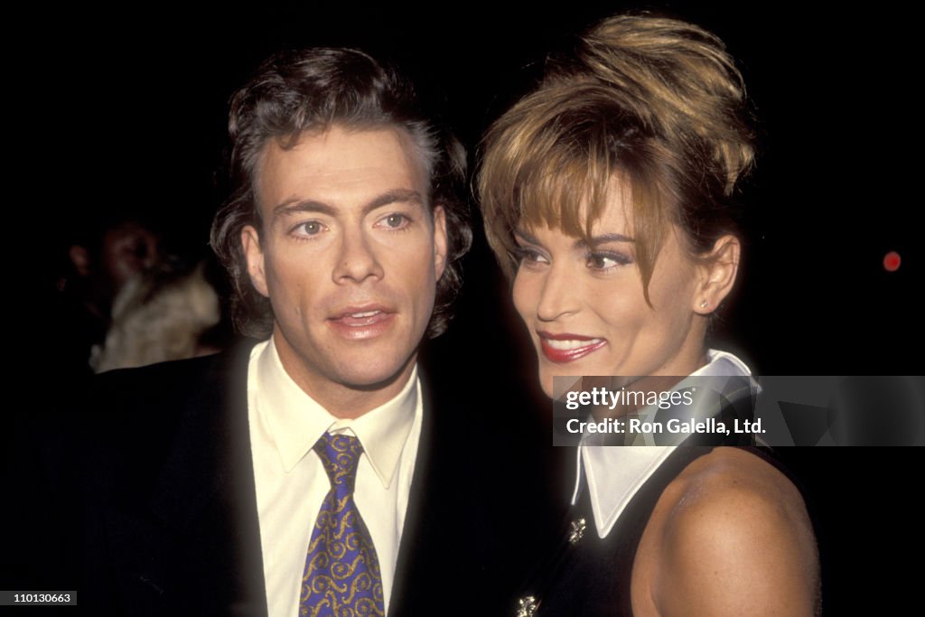 Actor Jean-Claude Van Damme and Model Darcy LaPier attend the "Hard