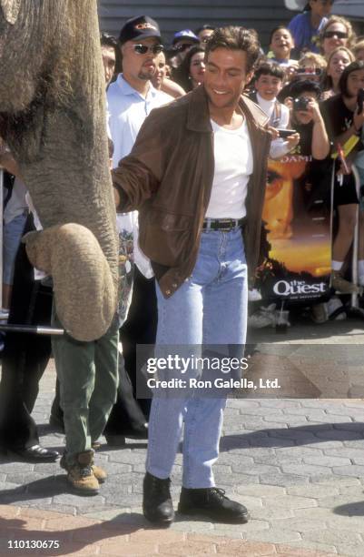 Actor Jean-Claude Van Damme attends "The Quest" Universal City Premiere on April 20, 1996 at Cineplex Odeon Universal City Cinemas in Universal City,...