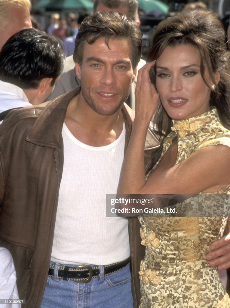 Actor Jean-Claude Van Damme and Model Darcy LaPier attend "The Quest