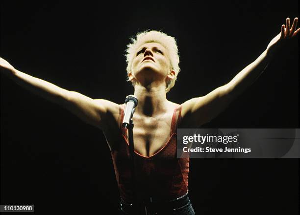 Roxette singer Marie Fredriksson during a live performance in San Francisco.