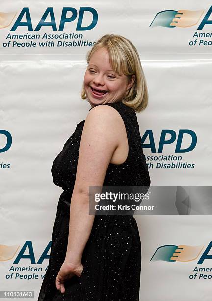 Lauren Potter poses for a photo during the 2011 AAPD Awards Gala at the Ronald Reagan Building on March 15, 2011 in Washington, DC.