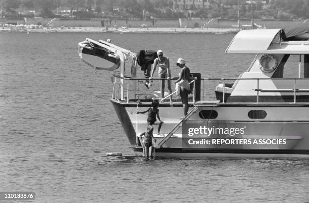 Family of Monaco: Grace of Monaco,Albert and Caroline on summer holidays on July 19th, 1965.