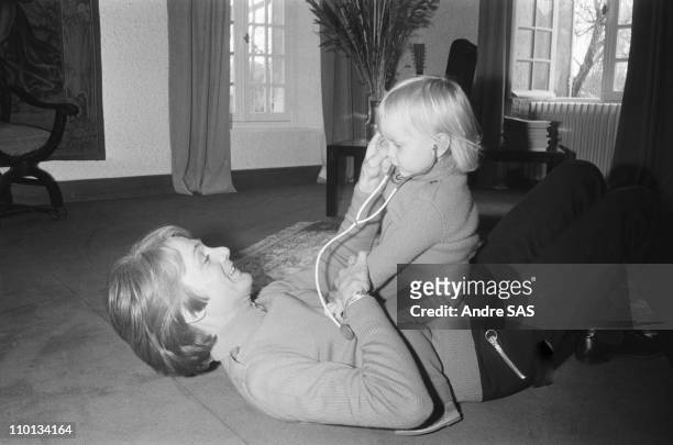 Claude Francois with son at home in France in 1970.