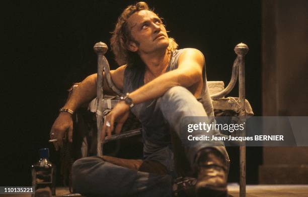 Niels Arestrup at Theatre 'Fool for love' of Sam Shepard in France on November 13th,1985.