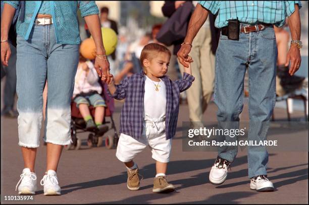 Gwilherm, five year old, went out for a stroll with his parents on Nice's Promenade des Anglais - This child is the only case known in France...