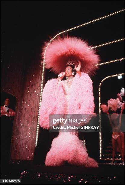 Approval required for IS Watsa, 38 rue de la Condamine - Josephine Baker at Lido in Paris, France in December, 1973.