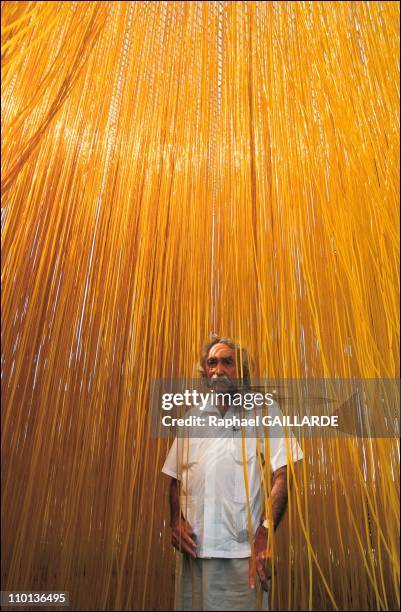 Jesus Soto, artist in Ciudad Bolivar, Venezuela in December, 1996 - Jesus Rafael Soto in front of the "Jesus Rafael Soto Museum", Ciudad Bolivar -...