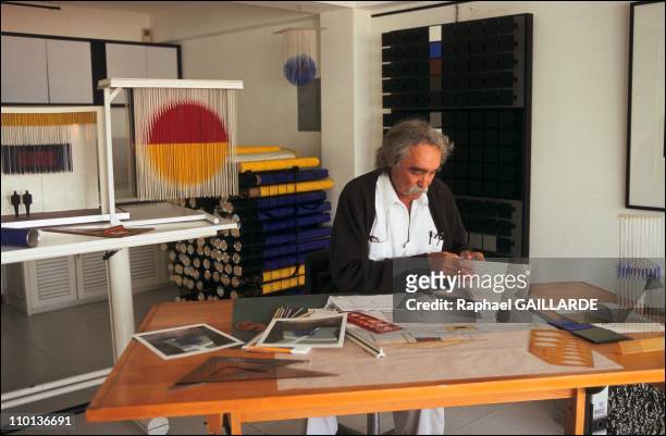Jesus Soto, artist in Caracas, Venezuela in December, 1996 - Jesus Raphael Soto in his studio in Caracas