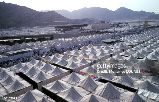 Camping tents at 5km south of Mecca in Mina, Saudi Arabia in April, 1992.