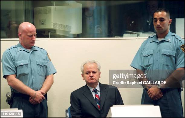 Slobodan Milosevic refuses the presence of any lawyer during his initial hearing of Thursday before the ICTY in The Hague, Netherlands on July 03,...