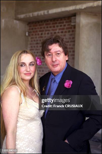 Wedding of Alain bashung with Chloe Mons in France on July 30, 2001.