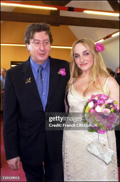 Wedding of Alain bashung with Chloe Mons in France on July 30, 2001.