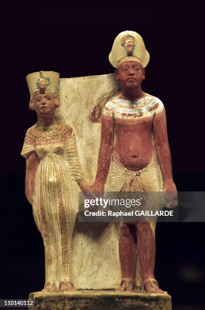 Akhenaton and Nefertiti at Louvre Museum in Paris, France on December 17, 1997.