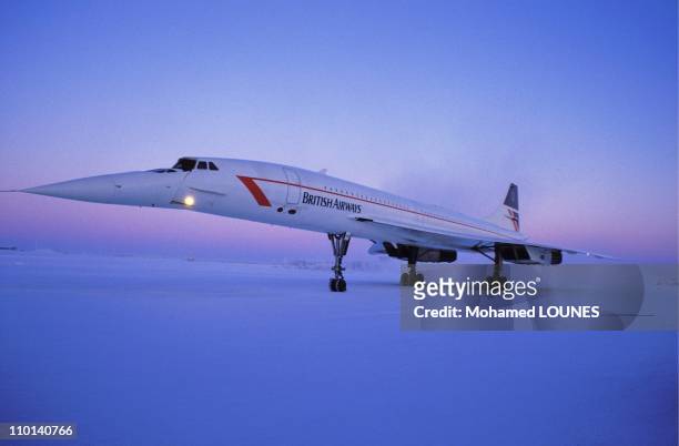 British Airways Concorde on a Christmas flight to Finland, December 24, 1987.