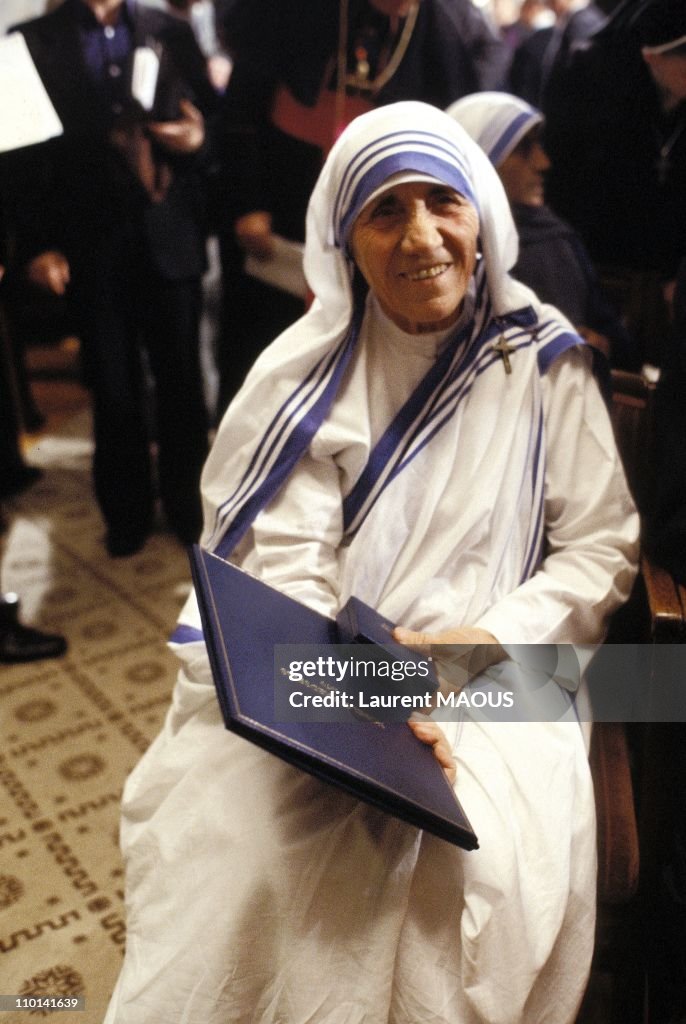 Mother Teresa, Nobel Peace in Oslo, Norway on December 11, 1979.