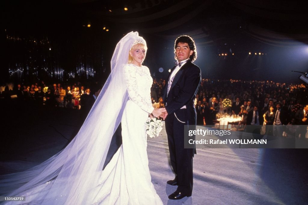Wedding of Diego Maradona in Buenos Aires, Argentina on November 07, 1989.