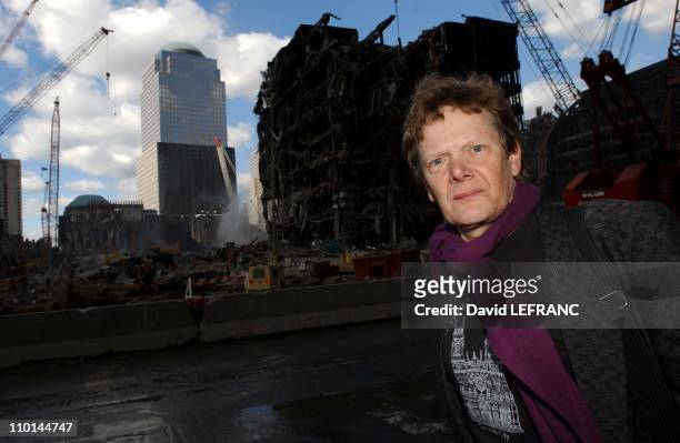 Philippe Petit, world famous high-wire artist, visits Ground Zero on October 17 the site where the Twin Towers once stood where he performed a high...