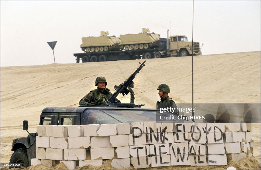 U.S troops in the Kuwait border in Saudi Arabia on January 20, 1991.