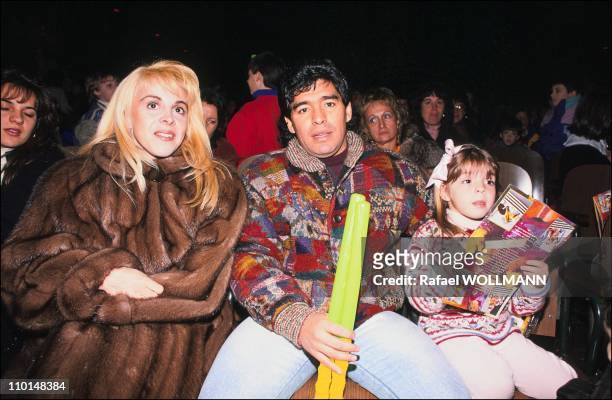 Maradona at the show of Ninja Turtles in Buenos Aires, Argentina on July 12, 1991.
