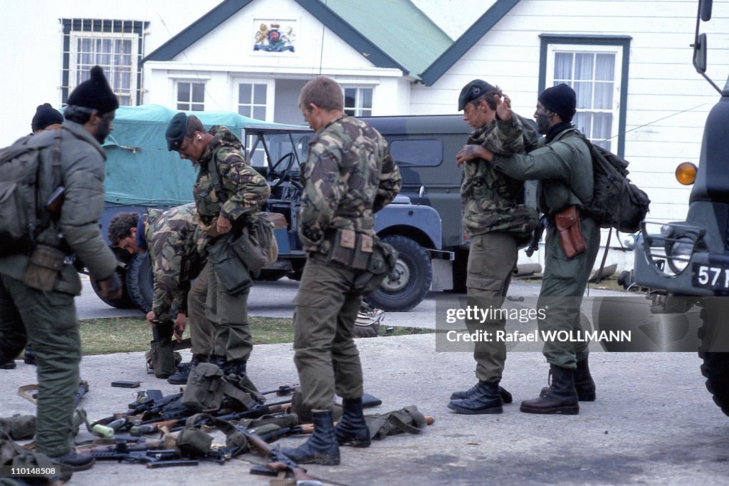 The Falklands War In Port Stanley, Grande-Bretagne In April, 1982.