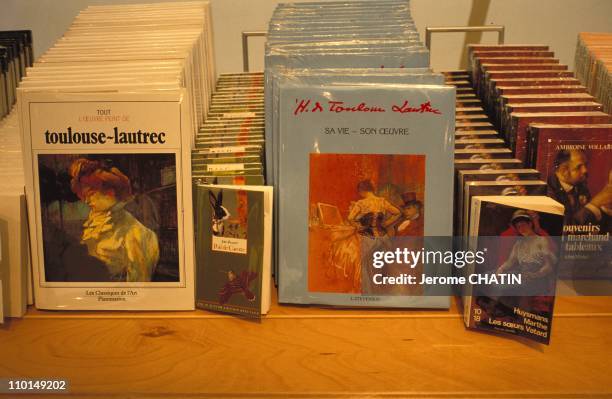 Exposition 'Toulouse Lautrec' in Paris, France in February, 1992 - Book shop in "Le Grand Palais", exhibition site