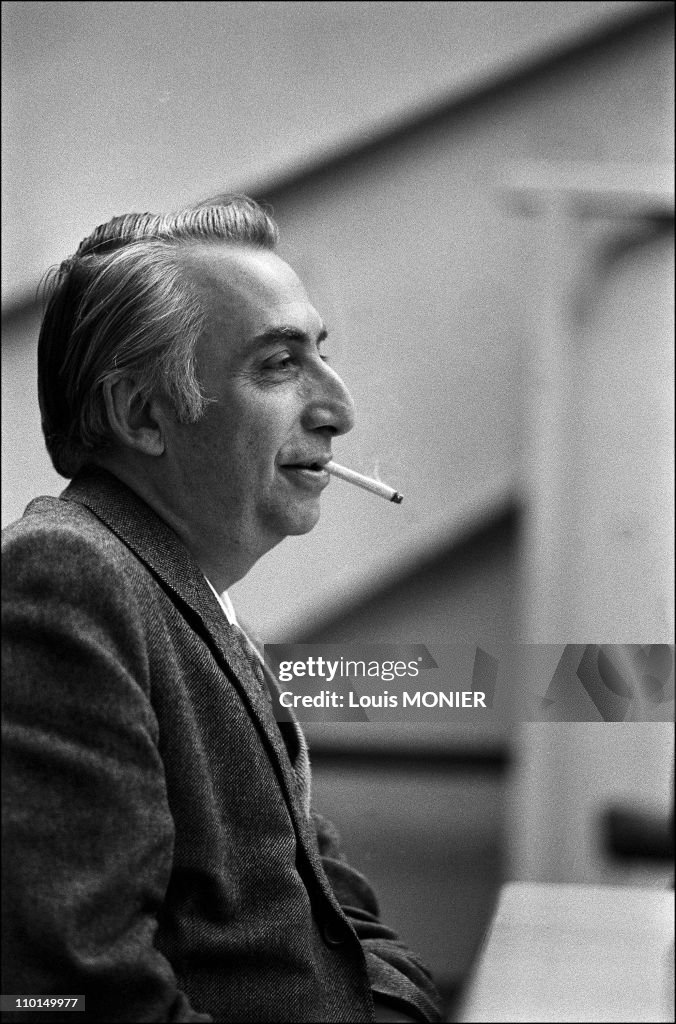 Roland Barthes, writer (N+B) in France in 1972.