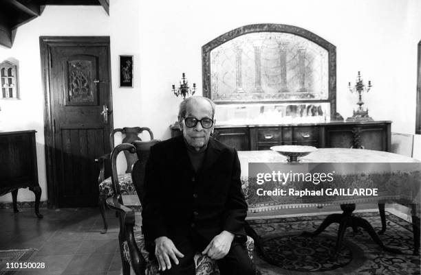 Naguib Mahfouz, writer in Cairo, Egypt in April, 1999.