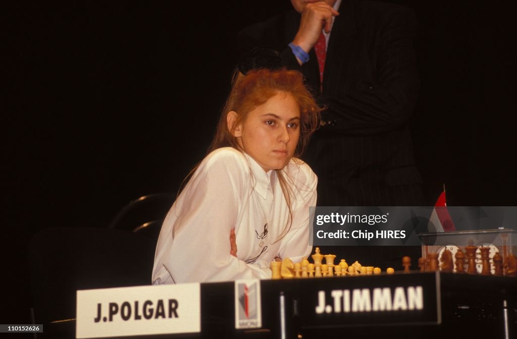 Judit Polgar, Chess Championship in Paris, France on November 11, 1992.