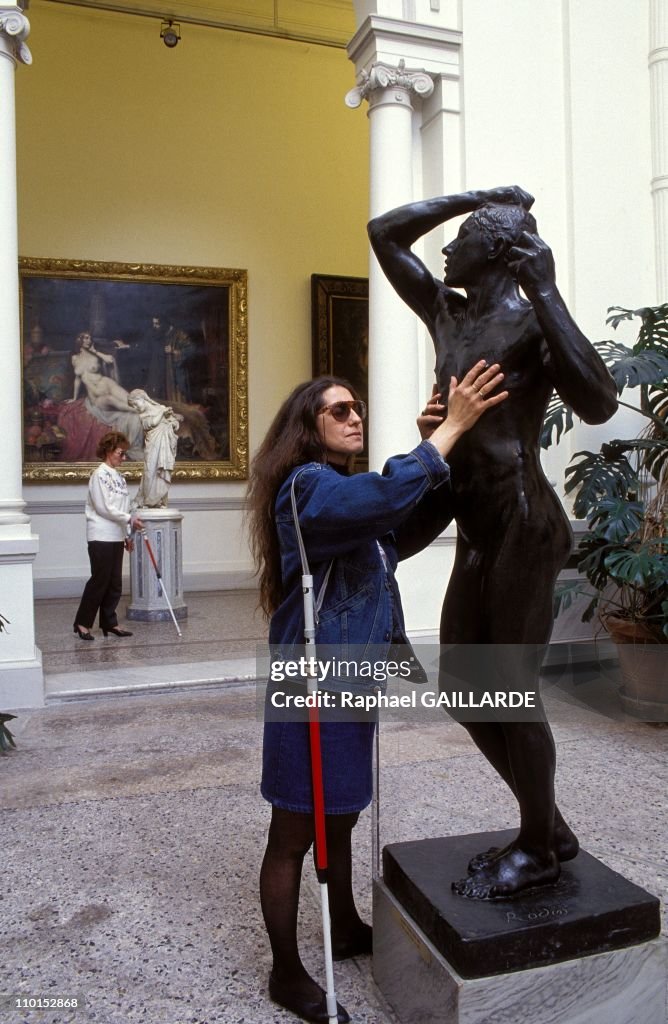A museum openning for the blind in Nice, France in February, 1993.