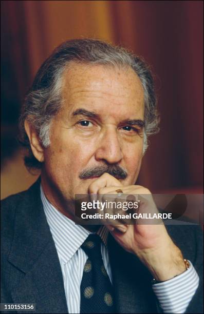 Carlos Fuentes, writer in Paris, France on July 24, 2002.