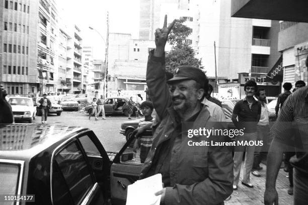 Yasser Arafat organized the resistance in besieged area by Israeli Army in Beirut, Lebanon on June 21, 1982.