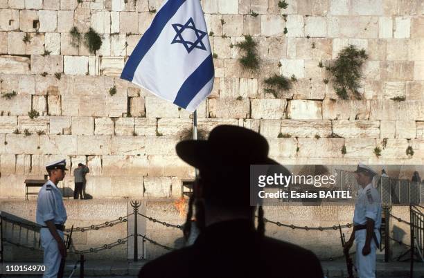 The Wailing wall in Jerusalem, Israel in March, 2000.