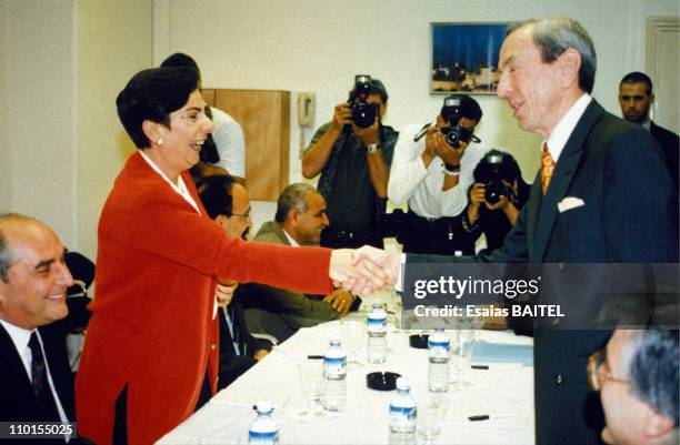 The visit of W - Christopher with Hanan Ashrawi in Jerusalem, Israel on August 03, 1993.