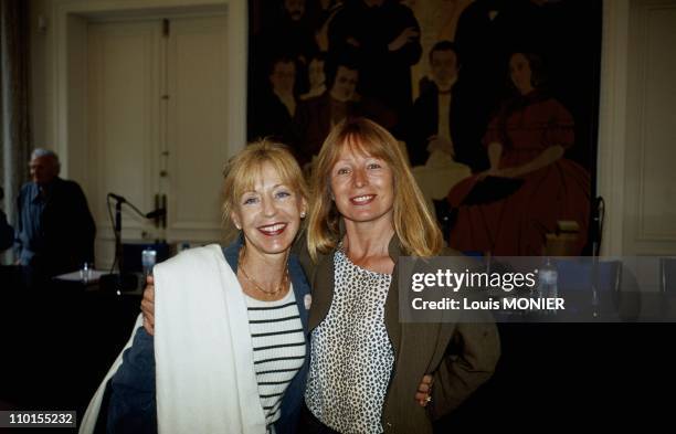 Blandine de Caunes and Catherine Enjolet in France on June 05, 2000.