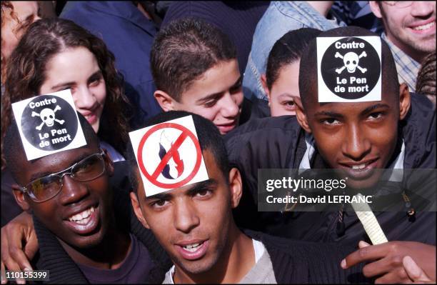 Anti National Front party in Paris, France in May, 2002.