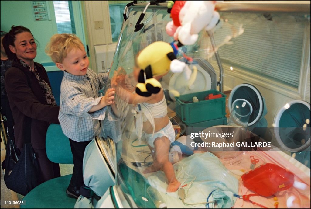 Wilco, the 'bubble child' saved by Dr. Fischer's gene therapy in Paris, France on April 28, 2002.