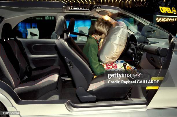 Air bag in a Opel Corsa in Geneva, Switzerland on March 02, 1993.