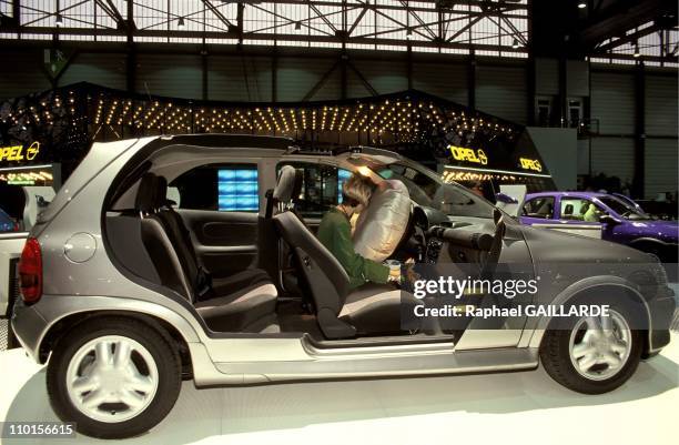 Air bag in a Opel Corsa in Geneva, Switzerland on March 02, 1993.