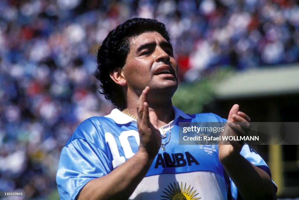 D. Maradona plays for the ill children (Boulimie and Anorexie) in Buenos Aires, Argentina on Octorber 10, 1994.