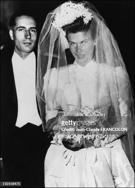 Wedding of former French President Francois Mitterrand and Daniele Gouze who was to become Daniele Mitterrand - in , France on Octorber 28, 1944.