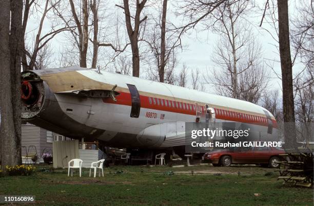 Boeing and Silo of missile as house in United States in March, 1997 - Jo Ann Ussery transformed a boeing into her permanent house.