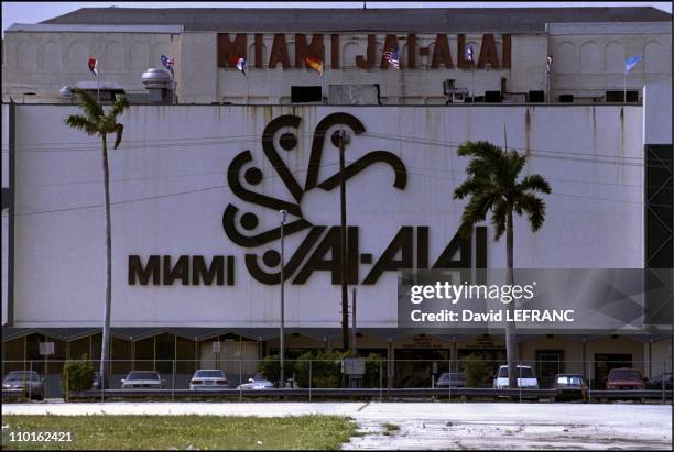 Jai Alai: the speediest sport ball in the world in Miami, United States on February 19, 2001 - Miami front wall.