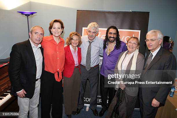 Sigourney Weaver , Pascual Maragall and Diana Garrigosa attends the Flamenco show starring by 'El Cigala' singer at El Palau de la Musica on March 2,...