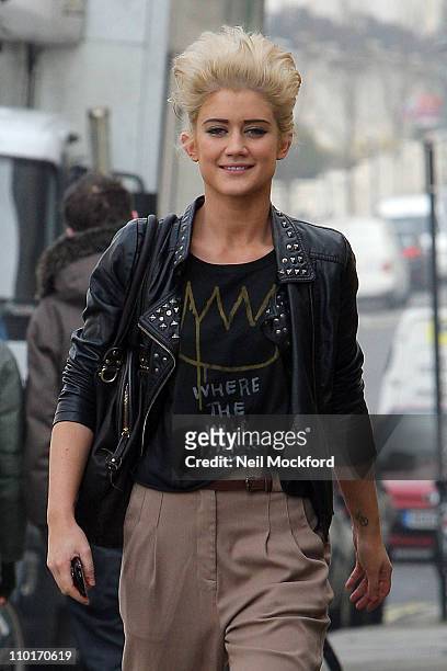 Katie Waissel sighted visiting a tattoo parlour in Brighton on March 16, 2011 in London, England.