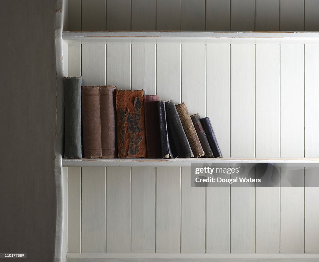 Old books on shelf.