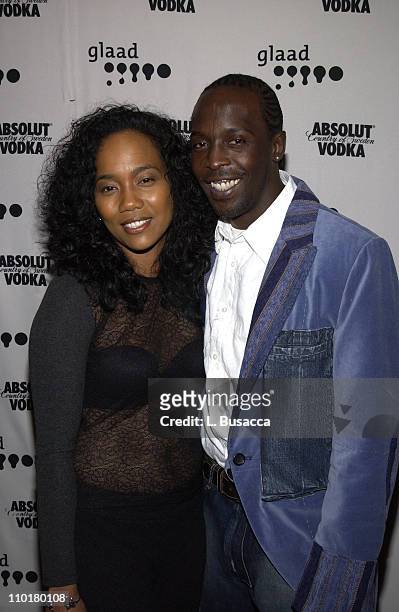 Michael K. Williams, Sonja Sohn during The 14th Annual GLAAD Media Awards New York - Arrivals at Marriott Marquis in New York City, New York, United...