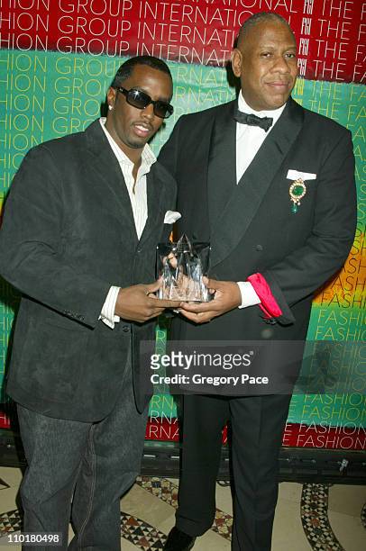 Sean "P. Diddy" Combs and Andre Leon Talley during Fashion Group International Presents The 19th Annual Night Of The Stars Honoring "The...